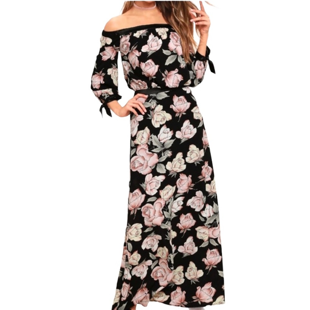 {Lulu’s} Long Floral Zip Skirt